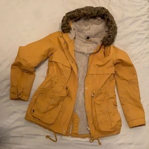 Faux fur hooded jacket